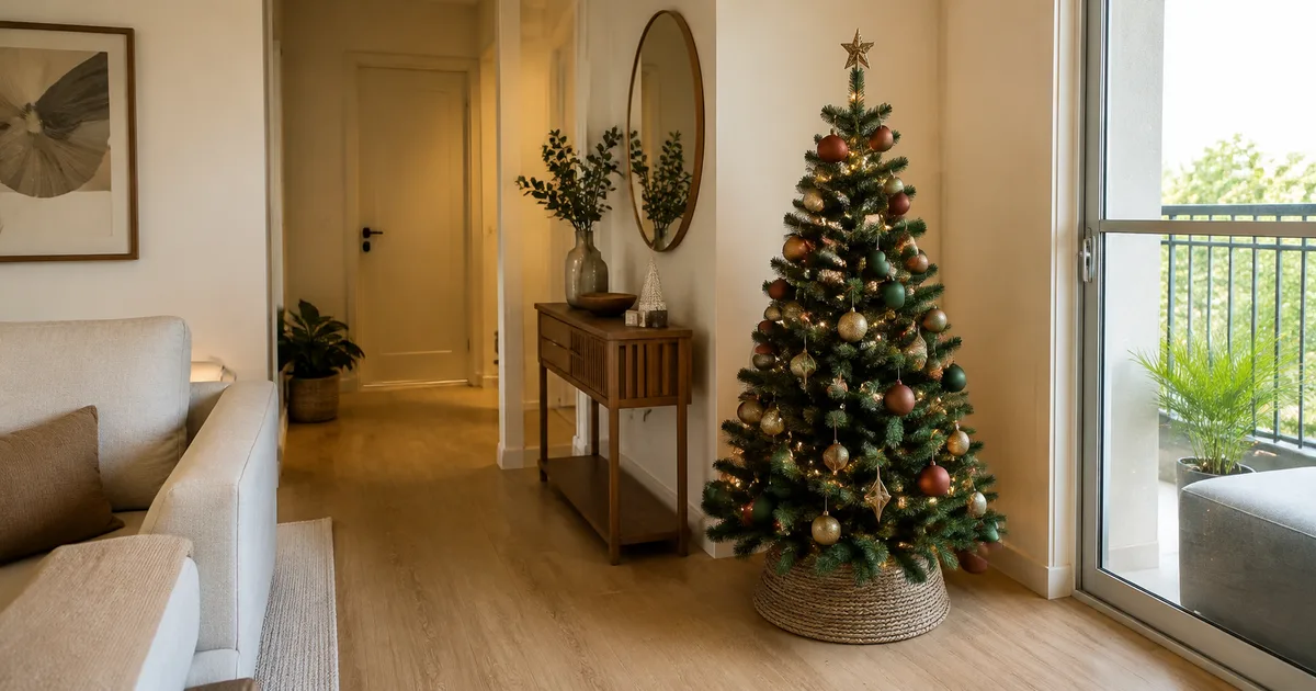 A árvore de Natal pode caber na sala pequena
