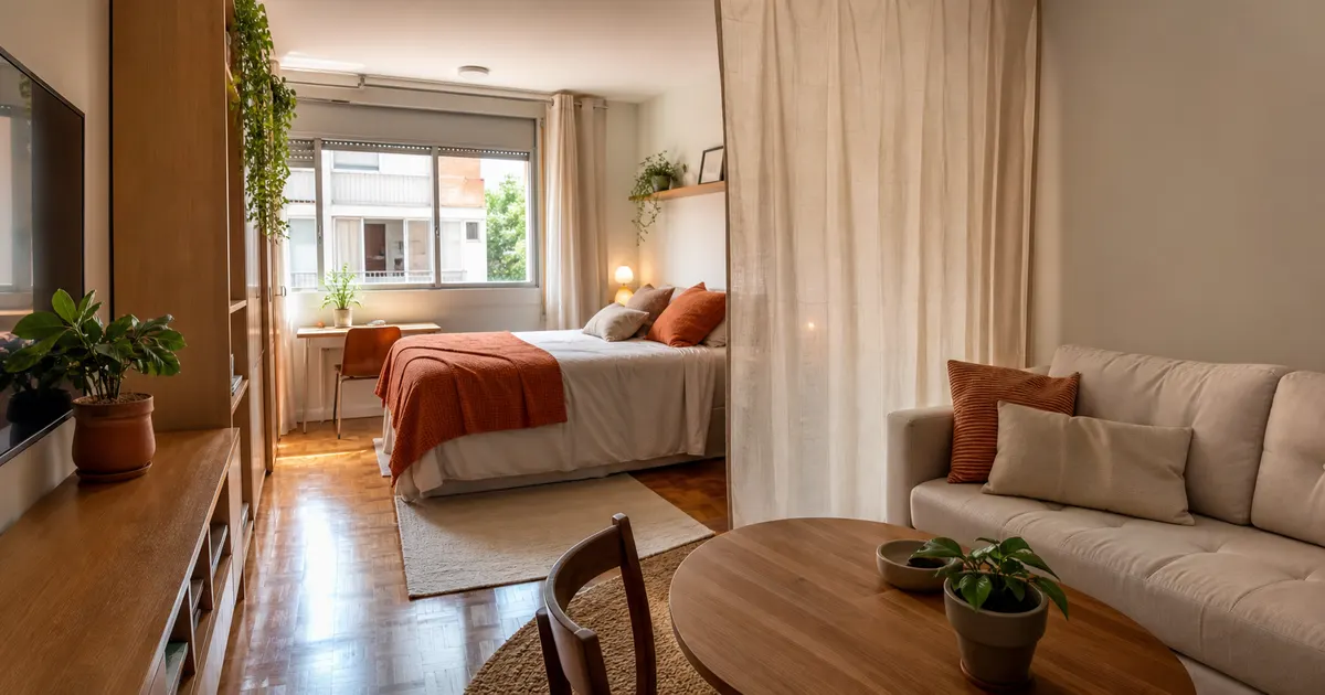A cama não precisa dominar a kitnet durante o dia