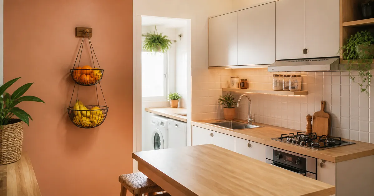 Frutas à vista sem perder a bancada na cozinha pequena