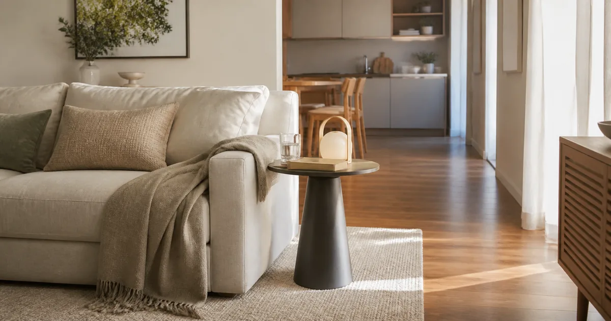 Por que a mesa lateral pode ser melhor que a mesa de centro na sala pequena